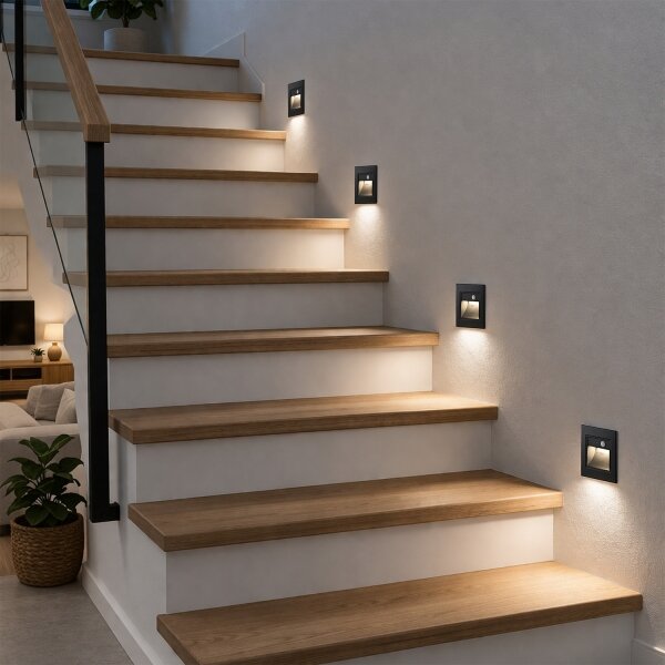 Brilagi - LED Schodišťové svítidlo se senz. STEP LIGHT LED/1,5W/230V IP44 černá