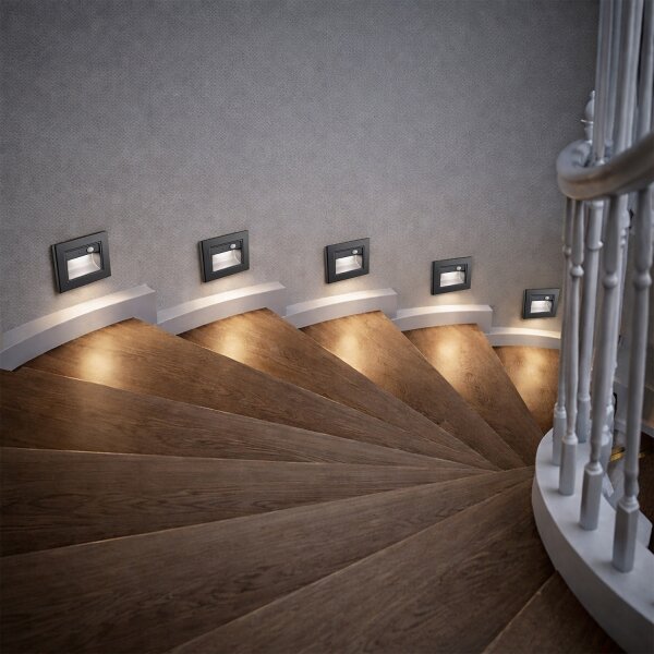 Brilagi - LED Schodišťové svítidlo se senz. STEP LIGHT LED/1,5W/230V IP44 černá