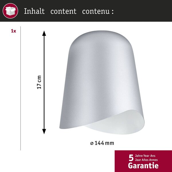 Paulmann Stínidlo na lampu URail Alvaro, bílé/chromové, DecoSystems, Bílá / opál, Obývací pokoj / jídelna, kov, Moderní