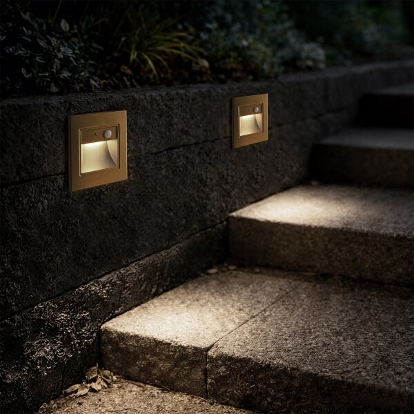 Brilagi - LED Schodišťové svítidlo se senz. STEP LIGHT LED/1,5W/230V IP44 zlatá