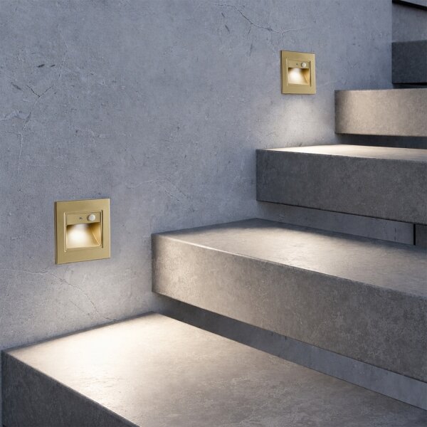 Brilagi - LED Schodišťové svítidlo se senz. STEP LIGHT LED/1,5W/230V IP44 zlatá