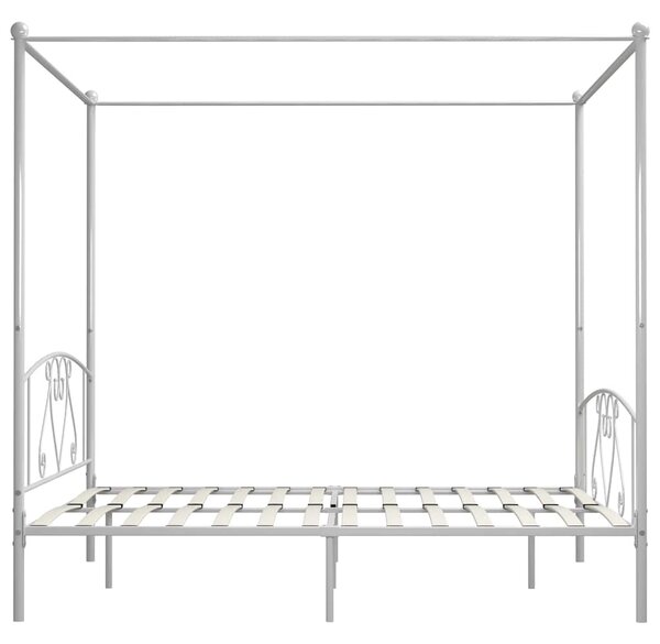 Rám postele s nebesy bílý kovový 180 x 200 cm 284431