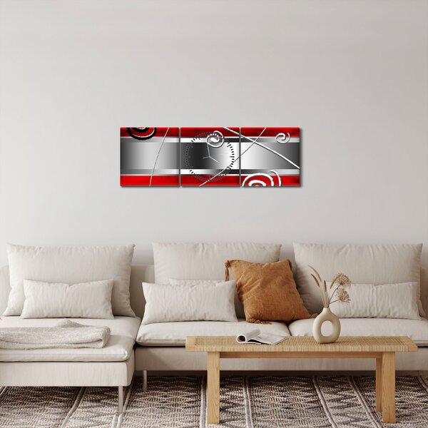 Abstraktní obraz (s hodinami) (90x30 cm)