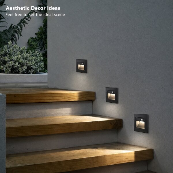 Brilagi - LED Schodišťové svítidlo se senz. STEP LIGHT LED/1,5W/230V IP44 černá