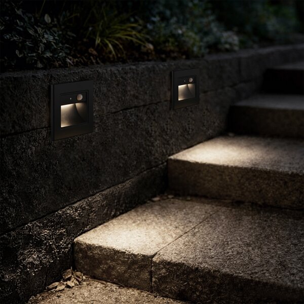 Brilagi - LED Schodišťové svítidlo se senz. STEP LIGHT LED/1,5W/230V IP44 černá