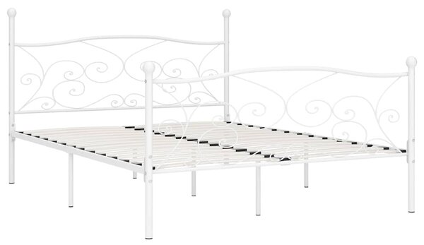 Rám postele s laťkovým roštem bílý kov 180 x 200 cm 284452