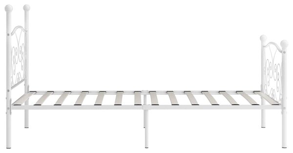 Rám postele s laťkovým roštem bílý kov 90 x 200 cm 284447