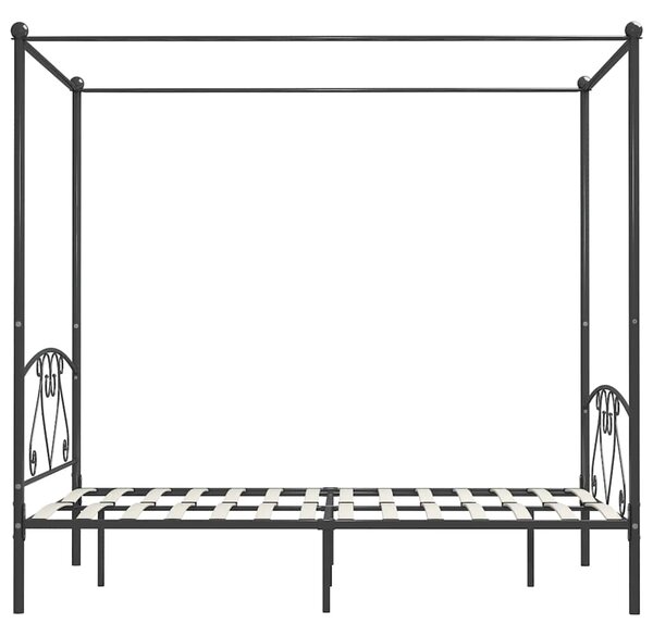 Postel s nebesy šedá kovová 160 x 200 cm 284444