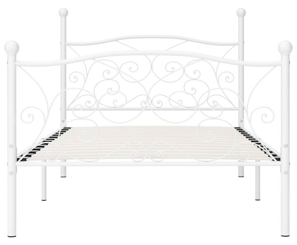 Rám postele s laťkovým roštem bílý kov 90 x 200 cm 284447