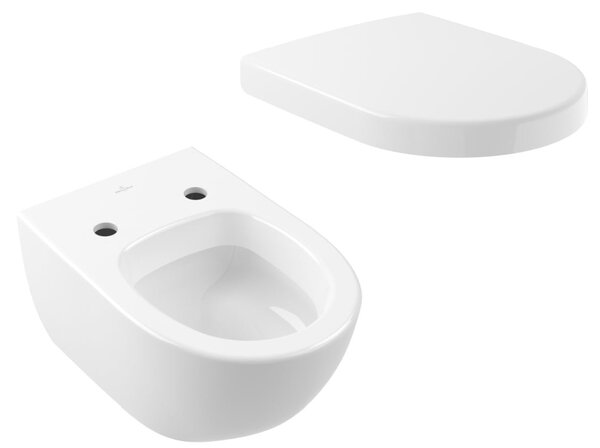 Sada záchodová mísa Villeroy & Boch Subway 2.0 56001001, záchodové prkénko Villeroy & Boch Subway 2.0 9M68S101/9M68S1R1