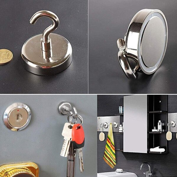 4Leaders Magnetický háček na klíče stříbrný 3,5×1 cm