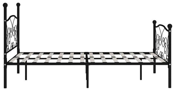 Rám postele s laťkovým roštem černý kov 160 x 200 cm 284458