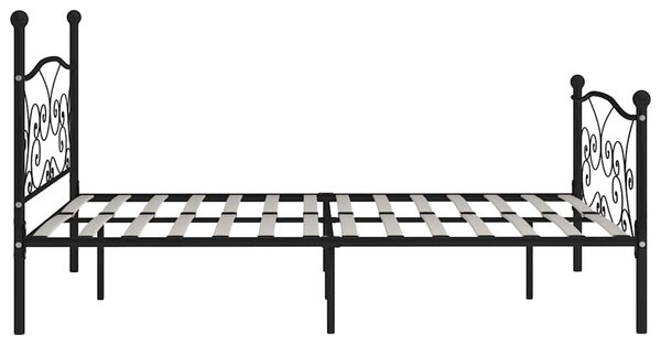 Rám postele s laťkovým roštem černý kov 180 x 200 cm 284459