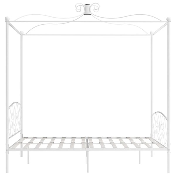 Rám postele s nebesy bílý kovový 160 x 200 cm 284472