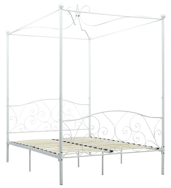 Rám postele s nebesy bílý kovový 120 x 200 cm 284470