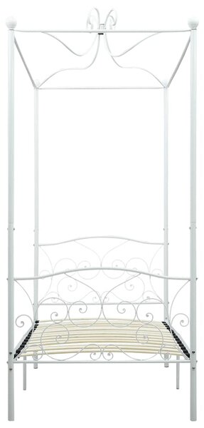 Rám postele s nebesy bílý kovový 100 x 200 cm 284469