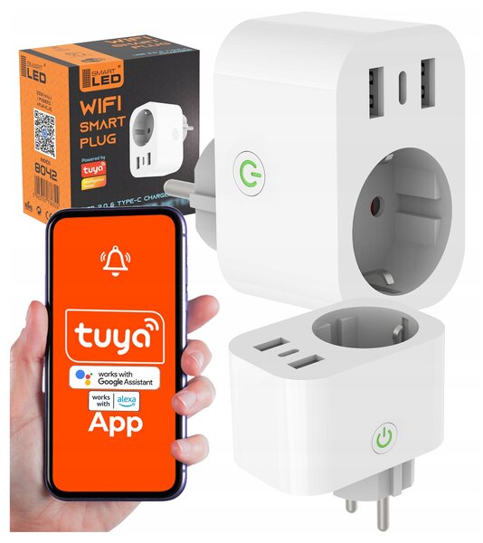 Chytrá Wi-Fi zásuvka TUYA s USB nabíjením