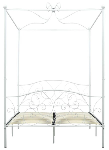 Rám postele s nebesy bílý kovový 120 x 200 cm 284470