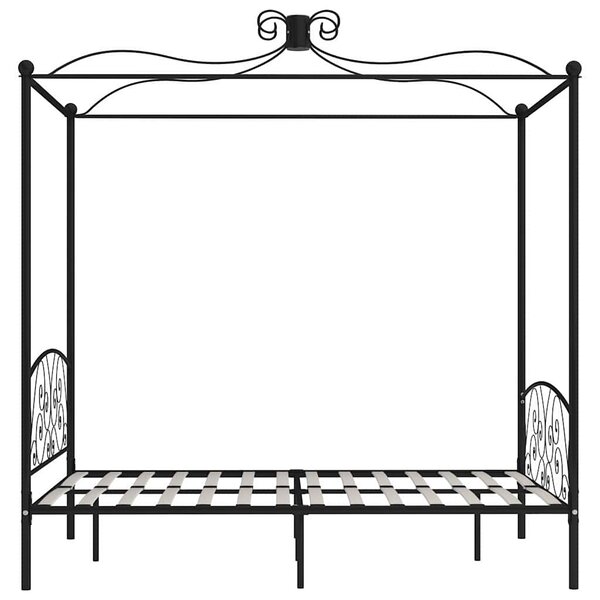 Rám postele s nebesy černý kovový 120 x 200 cm 284476