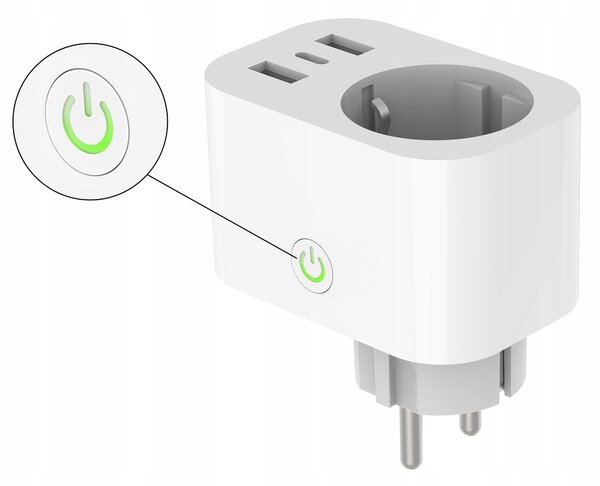 Chytrá Wi-Fi zásuvka TUYA s USB nabíjením