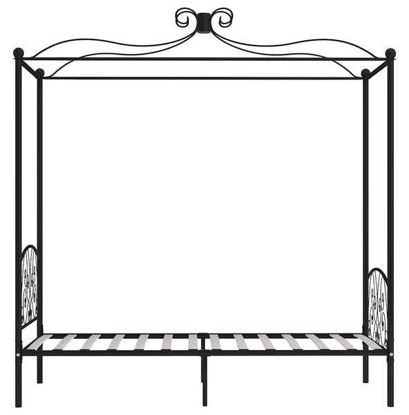Rám postele s nebesy černý kovový 90 x 200 cm 284474