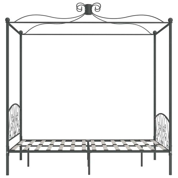 Rám postele s nebesy šedý kovový 140 x 200 cm 284483