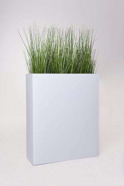 Květináč ELEMENTO, práškovaná ocel, výška 90 cm, bílý mat
