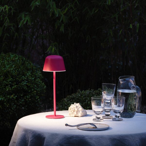OSRAM LED stolní lampa na baterie ENDURA STYLE magenta 30 cm IP44, stmívatelný, Fialová / růžová / barva růže, Hliník, Moderní