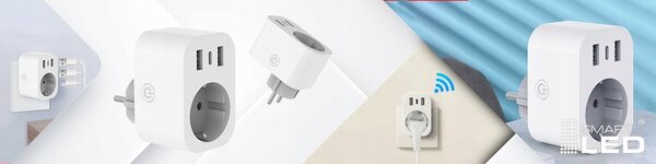 Chytrá Wi-Fi zásuvka TUYA s USB nabíjením