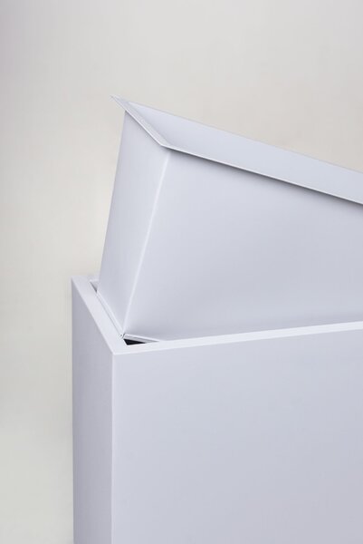 Květináč ELEMENTO, práškovaná ocel, výška 90 cm, bílý mat