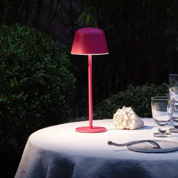 OSRAM LED stolní lampa na baterie ENDURA STYLE magenta 30 cm IP44, stmívatelný, Fialová / růžová / barva růže, Hliník, Moderní