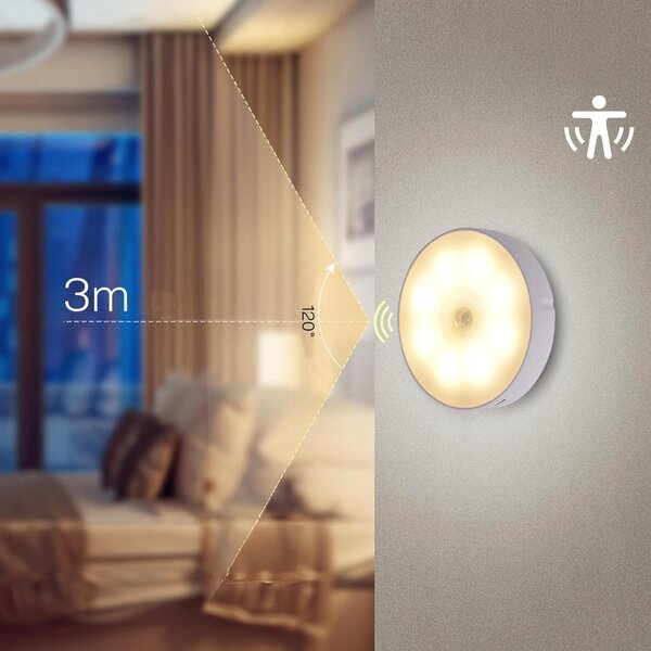 LED noční lampička, s bezdrátovým nabíjením
