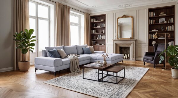 ROHOVÁ SEDAČKA, textil, světle šedá Carryhome - Sedací soupravy