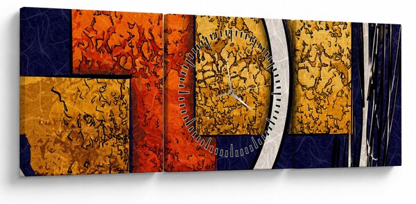 Obraz abstrakce (s hodinami) (90x30 cm)