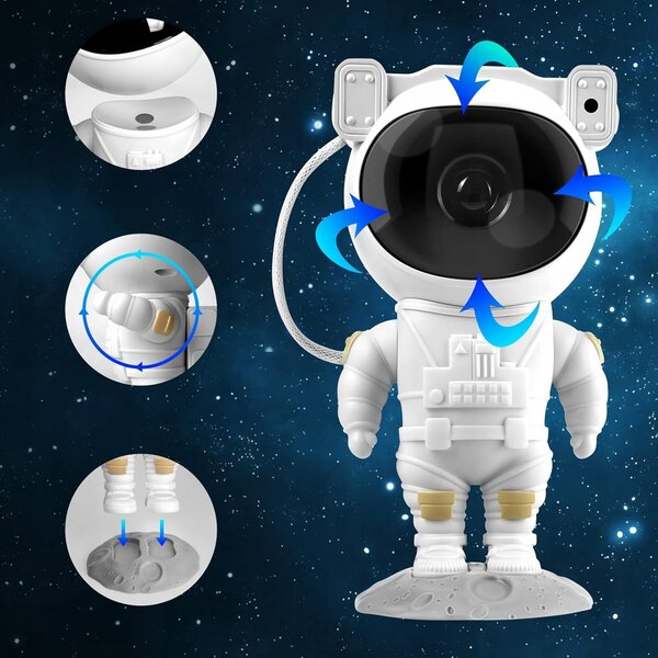 Noční lampička s projektorem hvězd, astronaut 23 cm, 5 W