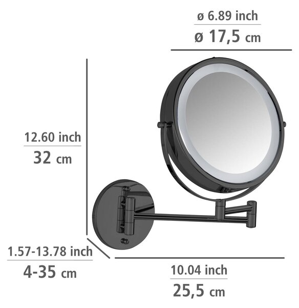 Kosmetické nástěnné LED zrcadlo LUMI, montáž bez vrtání