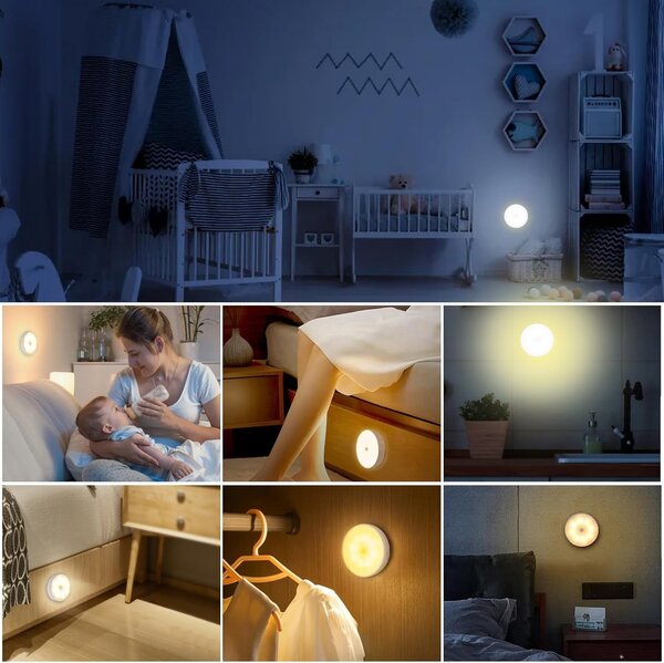 LED noční lampička, s bezdrátovým nabíjením
