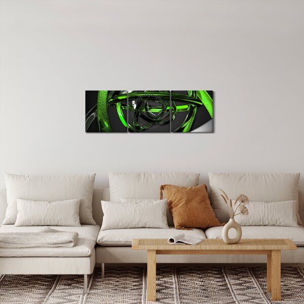 Obraz abstrakce (s hodinami) (90x30 cm)