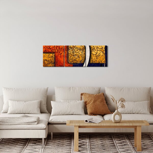 Obraz abstrakce (s hodinami) (90x30 cm)
