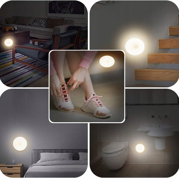 LED noční lampička, s bezdrátovým nabíjením