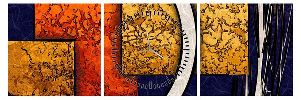 Obraz abstrakce (s hodinami) (90x30 cm)