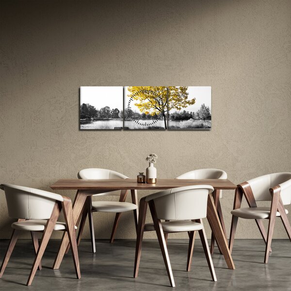 Obraz - Odpočinek v parku (s hodinami) (90x30 cm)