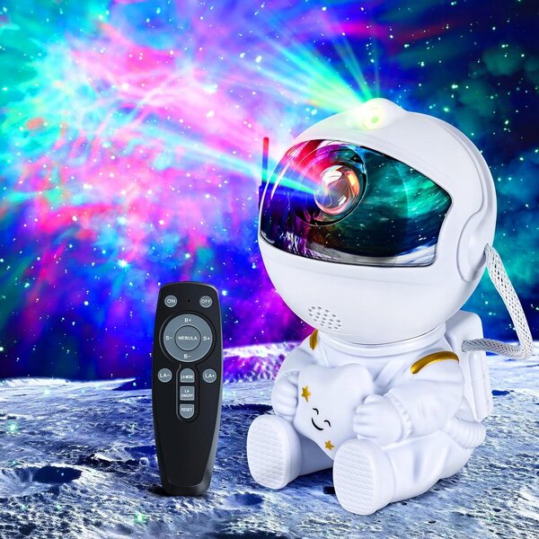 Noční lampička s projektorem hvězd, astronaut 12,5 cm, 5 W