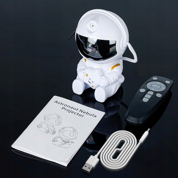 Noční lampička s projektorem hvězd, astronaut 12,5 cm, 5 W