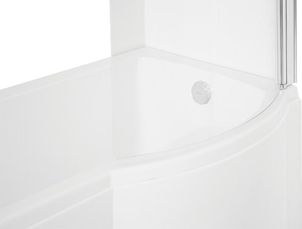 Besco Akrylátová atypická vana s vanovou zástěnou INSPIRO VK 150x70 (160x70, 170x70) Barva: Bílá, Rozměry (cm): 150x70, Orientace: Levá