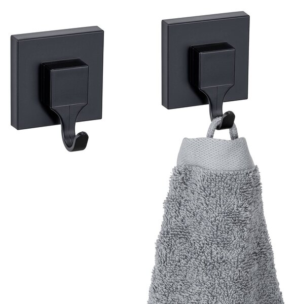 Sada 2 háčků na ručníky QUADRO, montáž bez vrtání