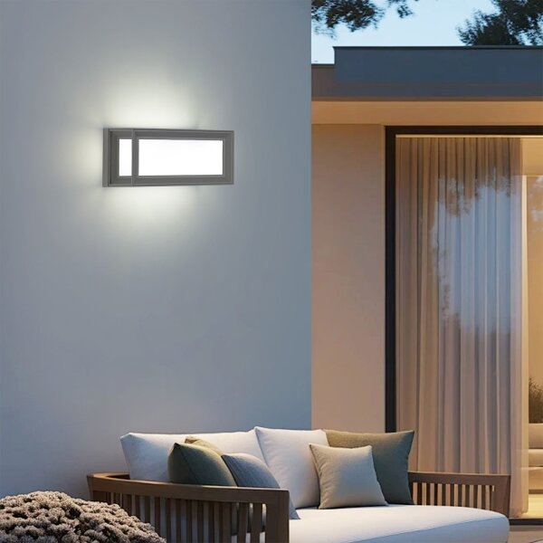 Brilagi - LED Venkovní nástěnné svítidlo PARKER LED/12W/230V šedá IP44