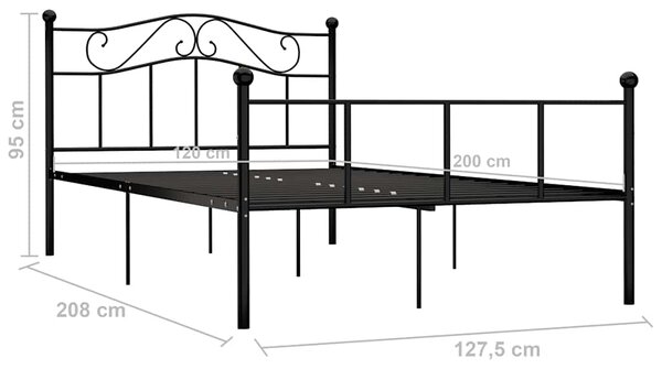 Rám postele černý kov 120 x 200 cm 284525