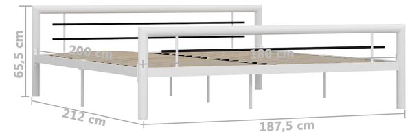 Rám postele bíločerný kov 180 x 200 cm 284549