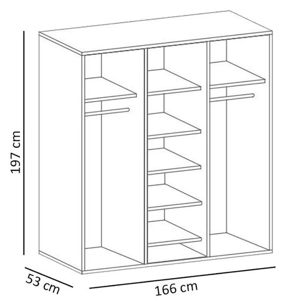MONTANA d | šatní skříň S3D | 166 cm | lefkas